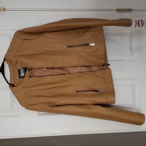 Joujou tan vegan leather jacket
